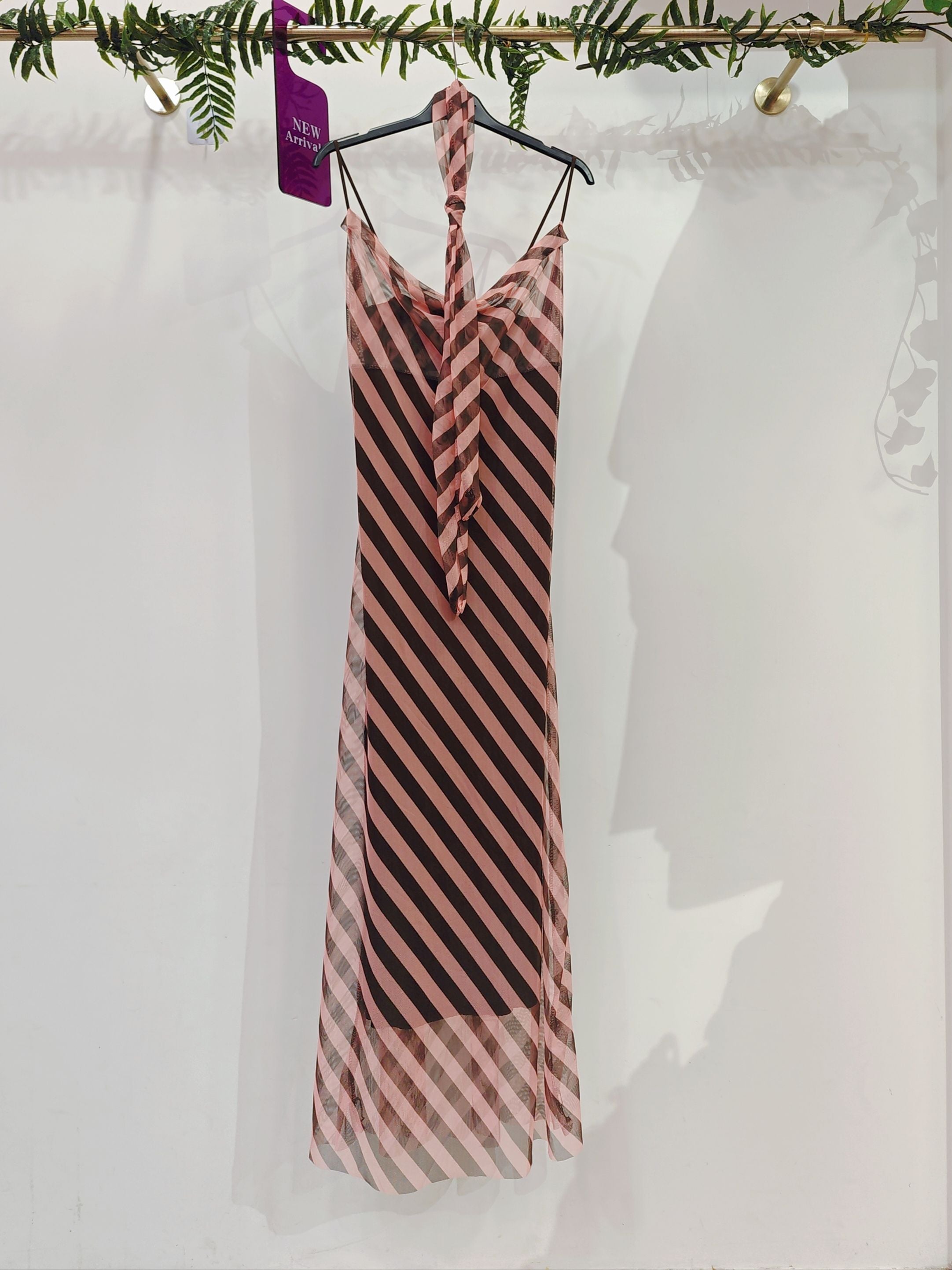 Robe rayée rose