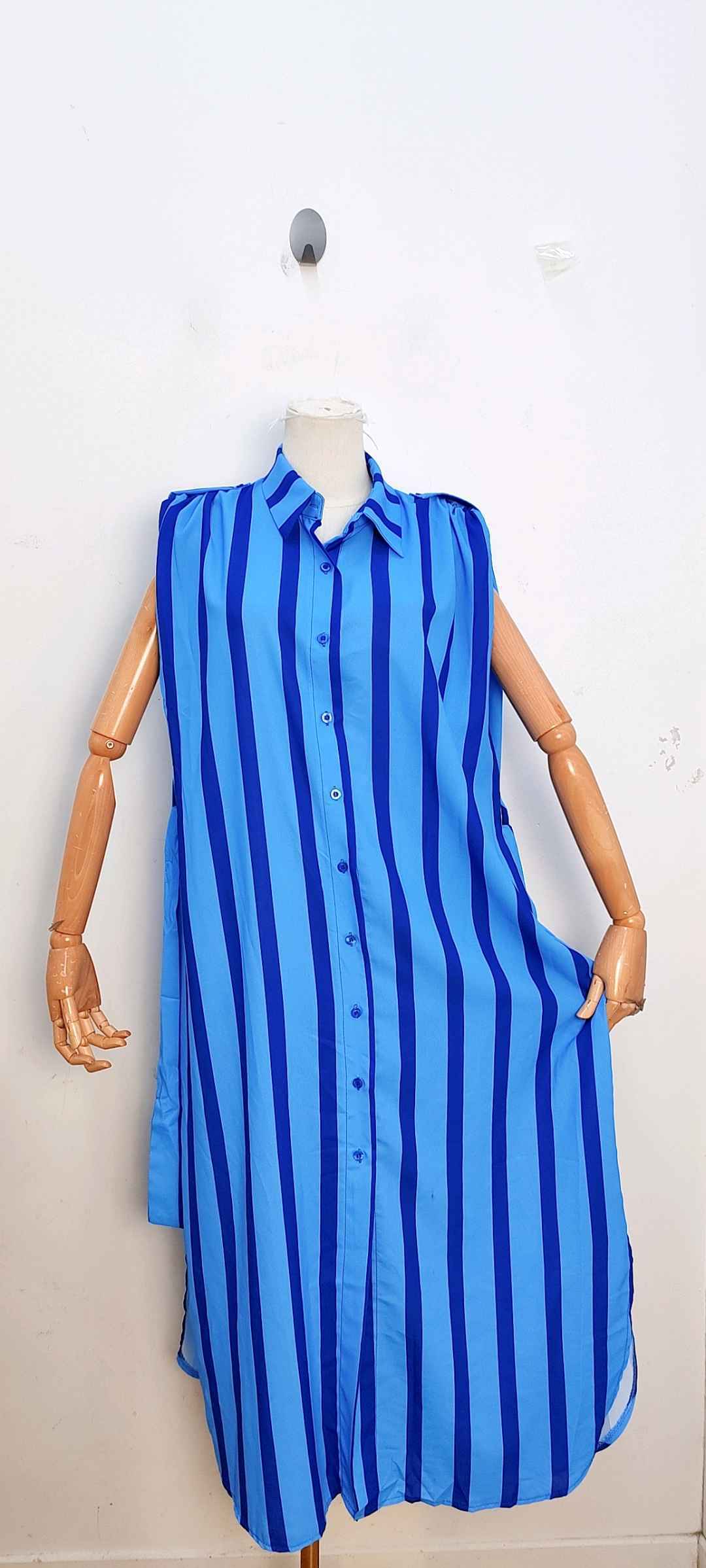 Robe rayée bleu royal