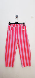 Pantalon rayé fushia